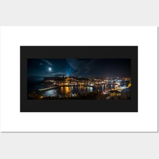 Whitby at Night Panoramic Posters and Art